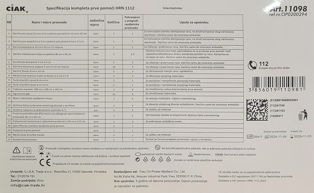 CIAK prva pomoć za automobile HRN 1112 - Image 2