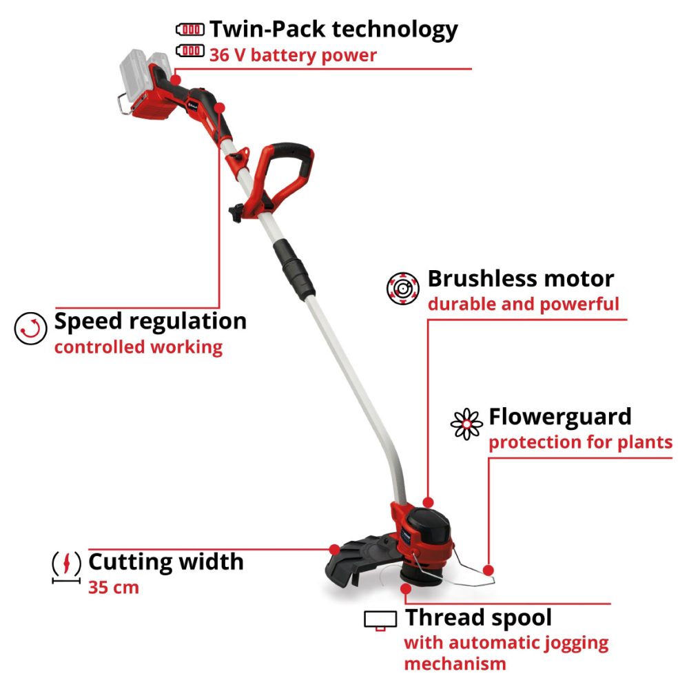 EINHELL aku trimer za travu GP-CT 36/35 Li BL PXC 18+18V bez baterije - Image 7