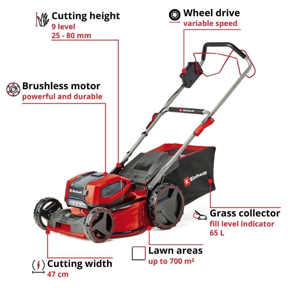 EINHELL aku samohodna kosilica GP-CM 36/47 S Li BL PXC 18+18V 4xAku 4,0Ah 2xpunjač - Image 7