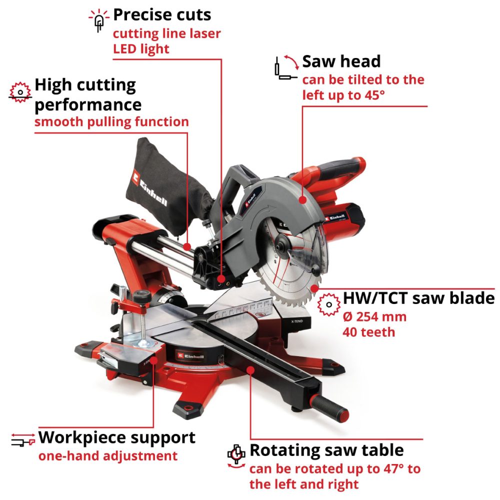 EINHELL aku potezno preklopna pila TE-SM 36/10 L Li PXC 18+18V bez baterije - Image 9