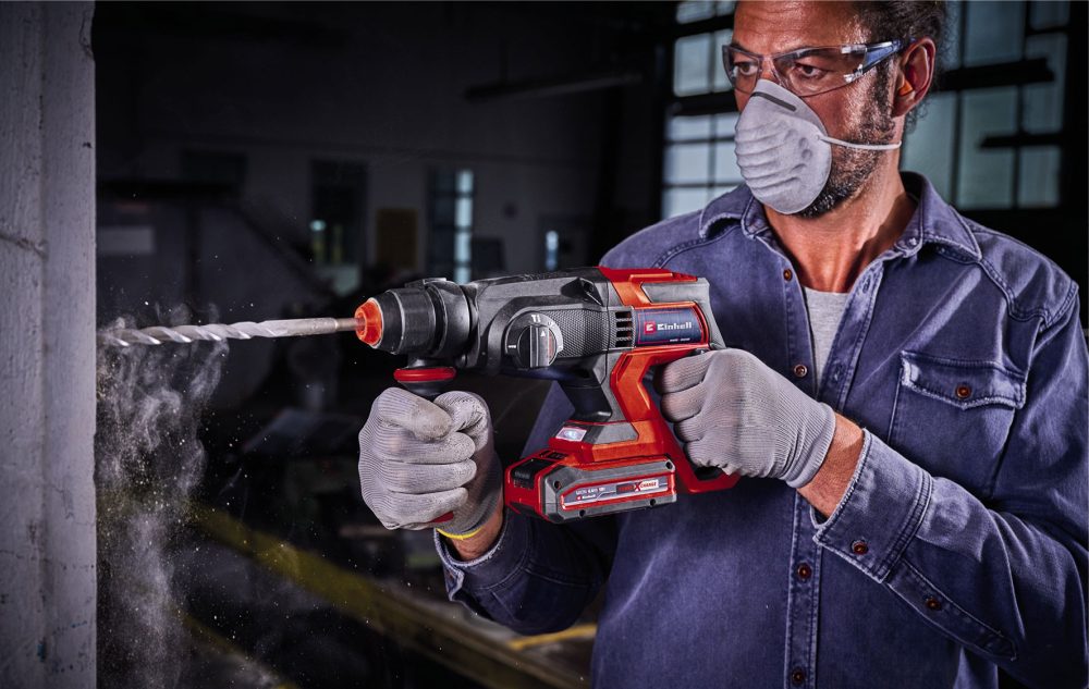 EINHELL aku set TE-TK 18/3 Li +2 Kit bušilica, kutna brusilica, bušaći čekić PXC 2xAku 18V 3,0Ah - Image 4