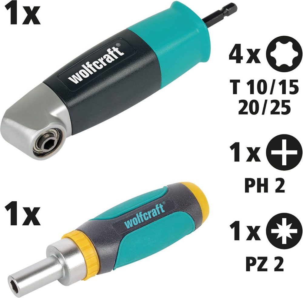 WOLFCRAFT set bitova s držačem i račnom 8-dijelni W1001000 - Image 3