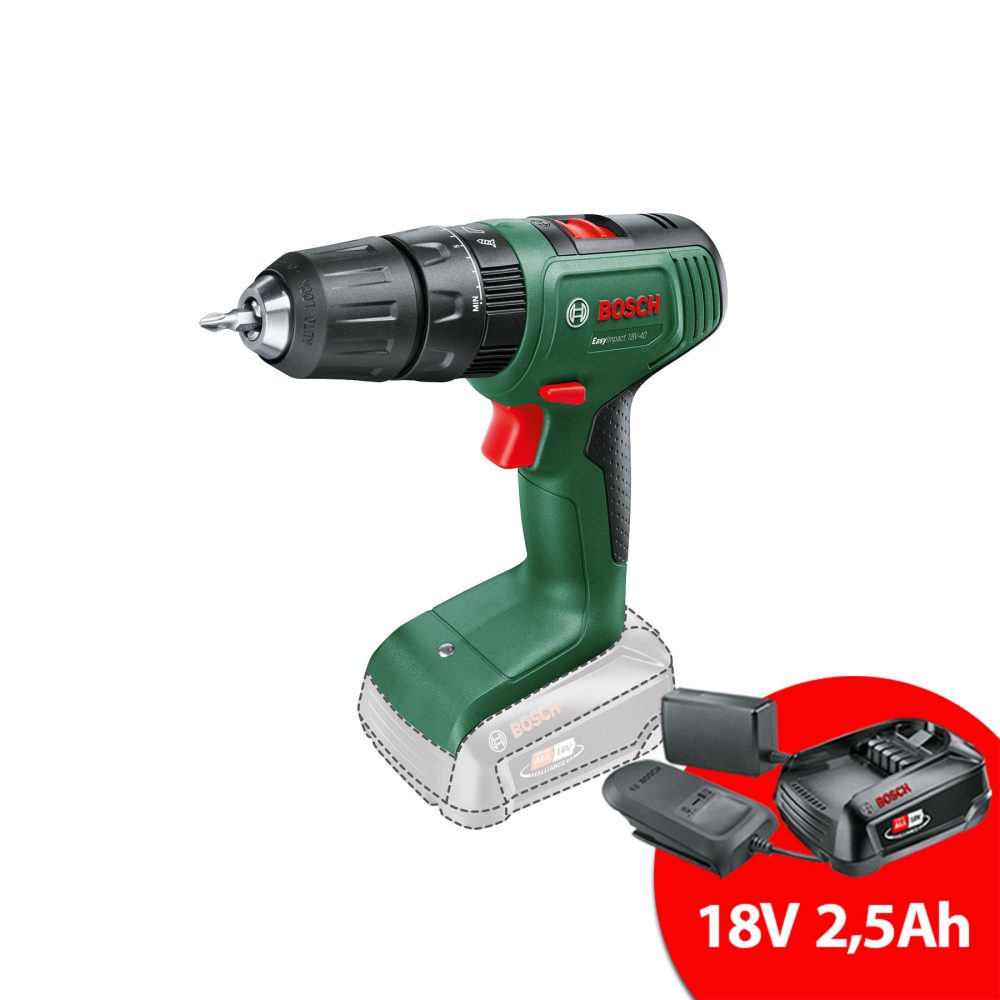 BOSCH aku udarna bušilica-izvijač EasyImpact 18V-40 18V + aku set 18V 2,5Ah