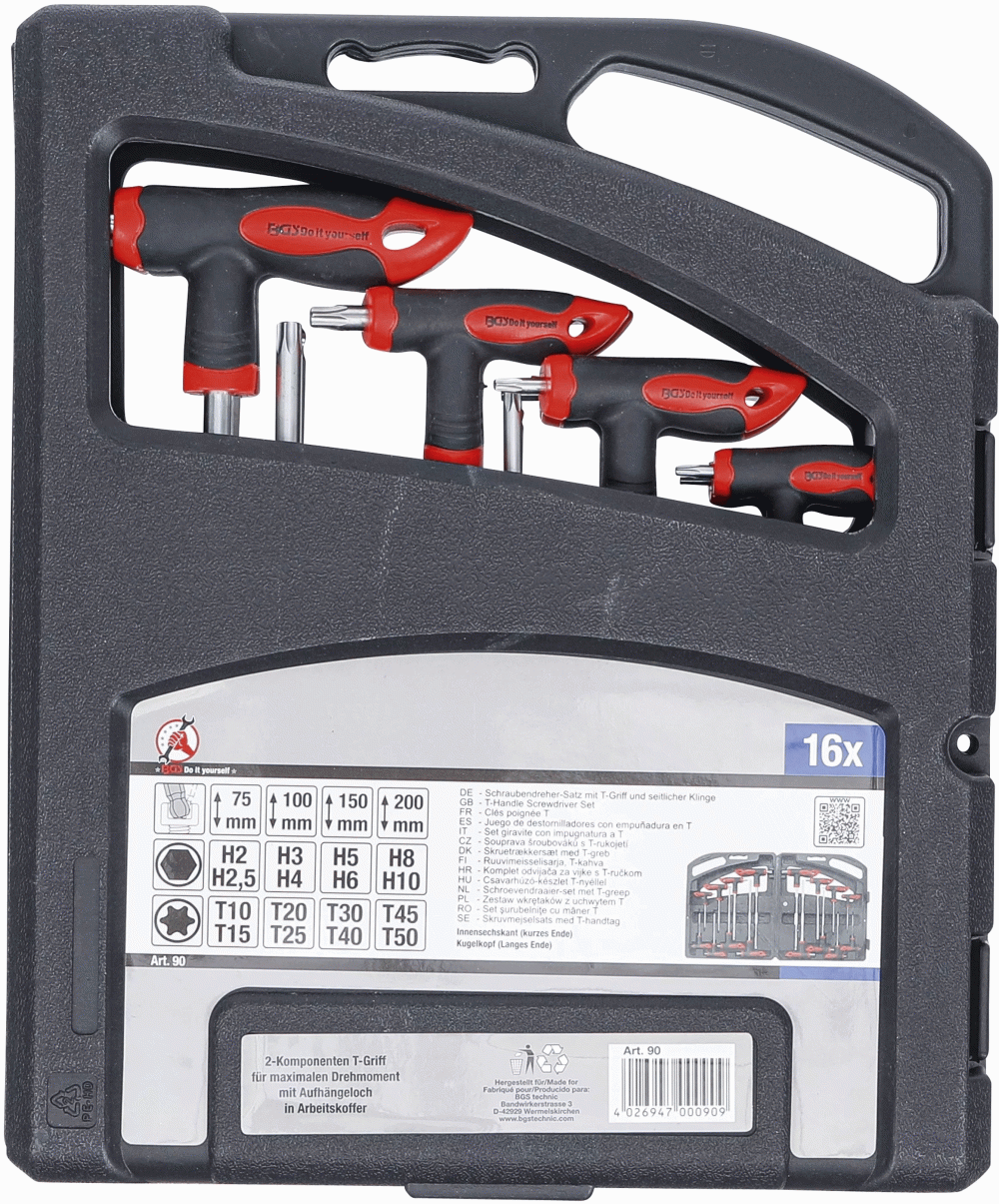 BGS set imbusa s T-ručicom T10-T50 T-Star Torx 2-10 mm 16 dj. 90 - Image 3
