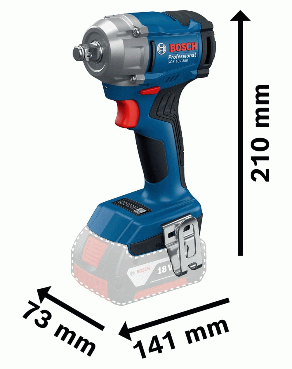 BOSCH aku udarni odvijač GDS 18V-350 18V bez baterije - Image 2
