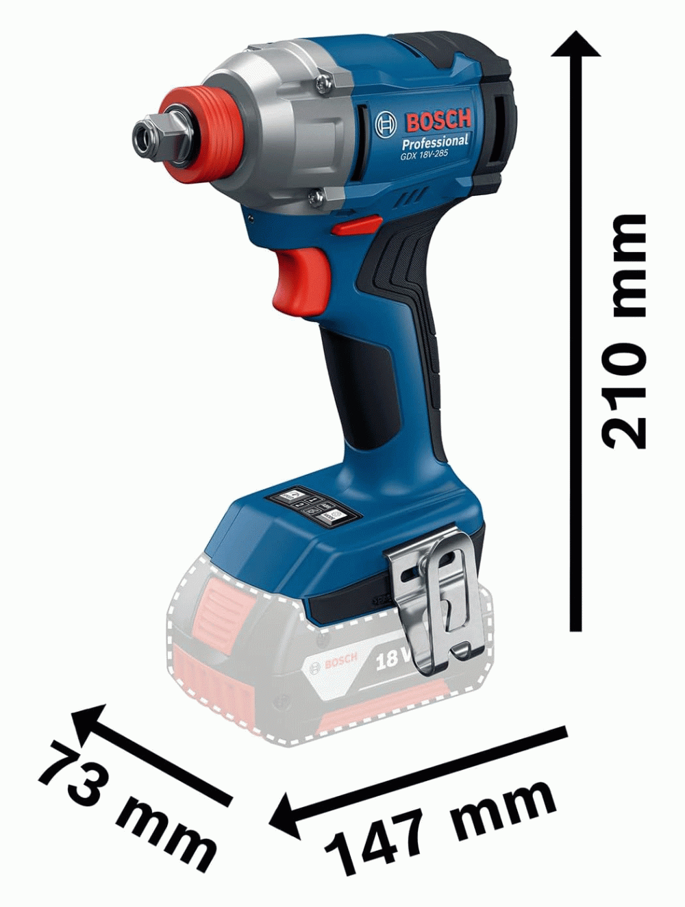 BOSCH aku udarni odvijač GDX 18V-285 bez baterije - Image 2