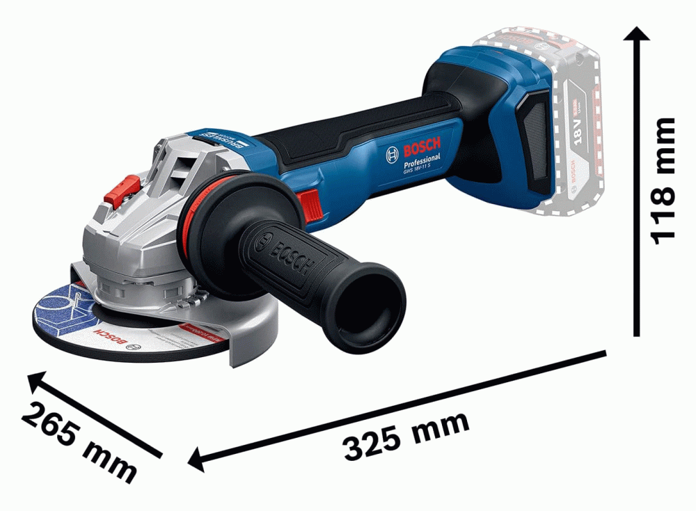 BOSCH aku kutna brusilica GWS 18V-11 S 18V bez baterije L-Boxx - Image 2