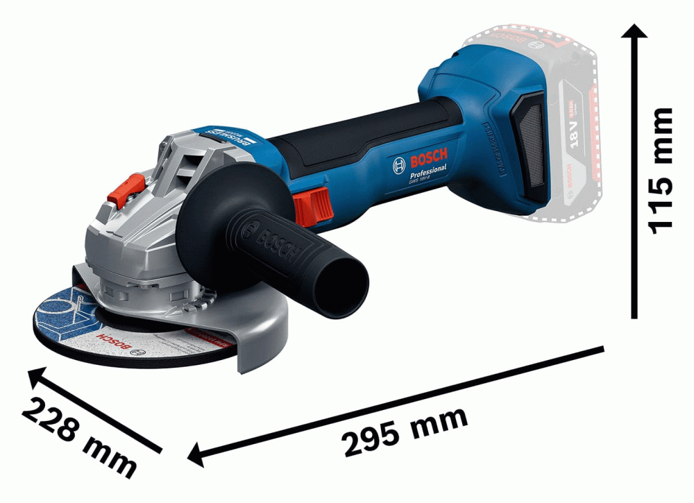 BOSCH aku kutna brusilica GWS 18V-8 18V bez baterije L-Boxx - Image 2