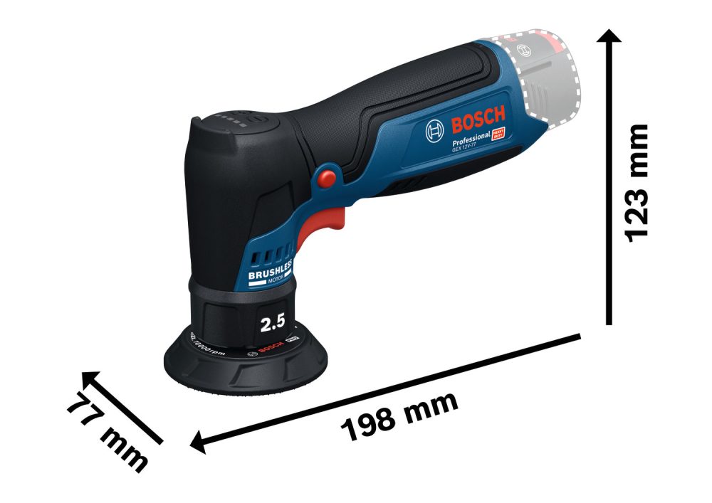 BOSCH aku ekscentarska brusilica GEX 12V-77 12V bez baterije - Image 2