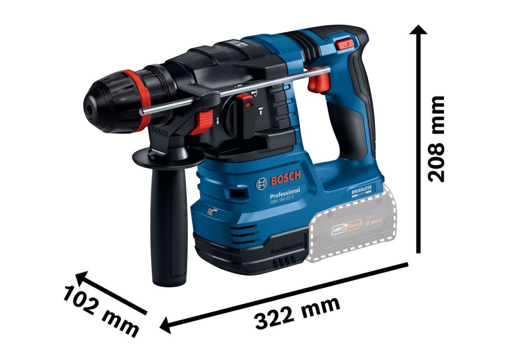 BOSCH aku bušaći čekić GBH 18V-22 X 18V bez baterije - Image 2
