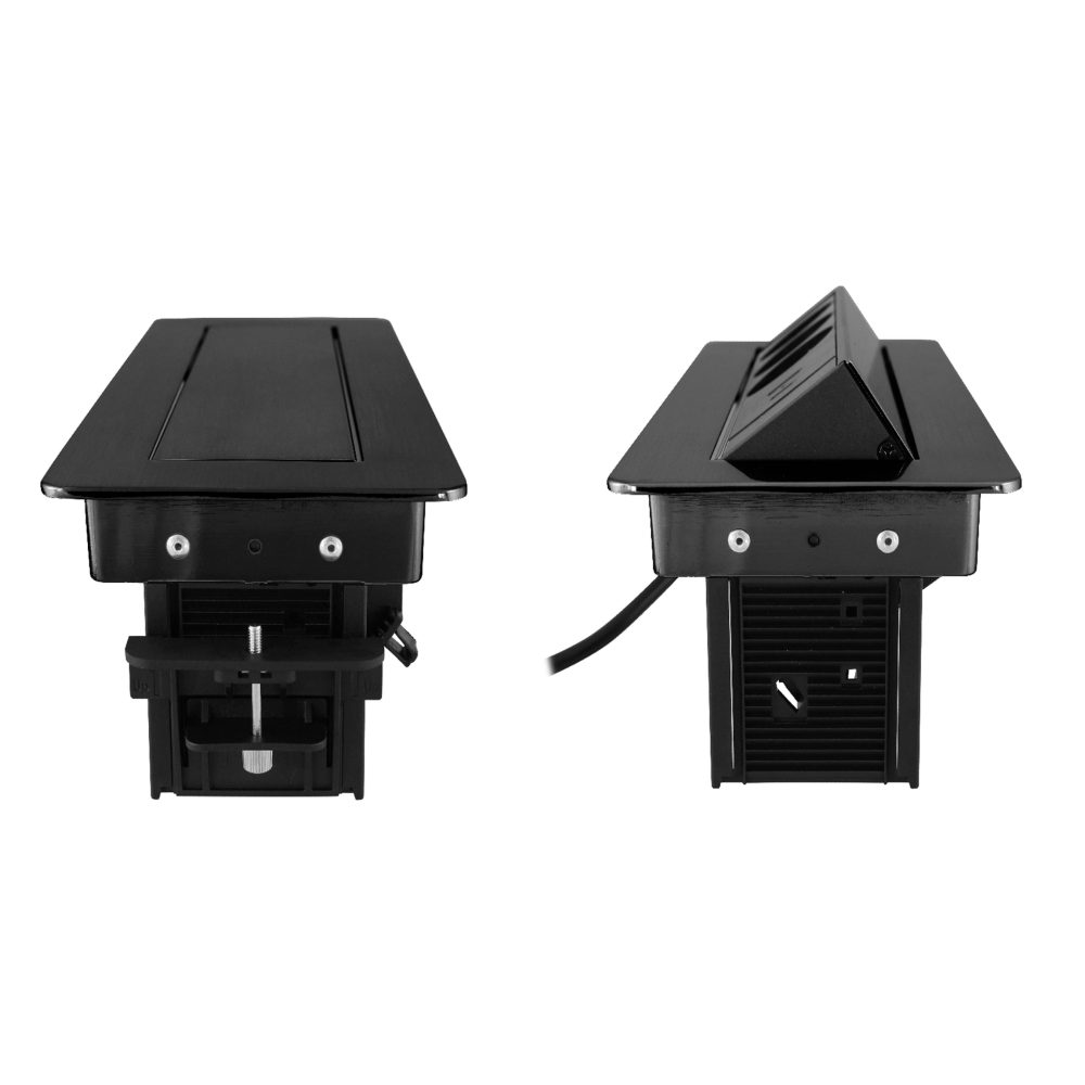 COMMEL ugradbena utičnica 2m 3x utičnica 2xUSB 16A crna 235-102 - Image 3