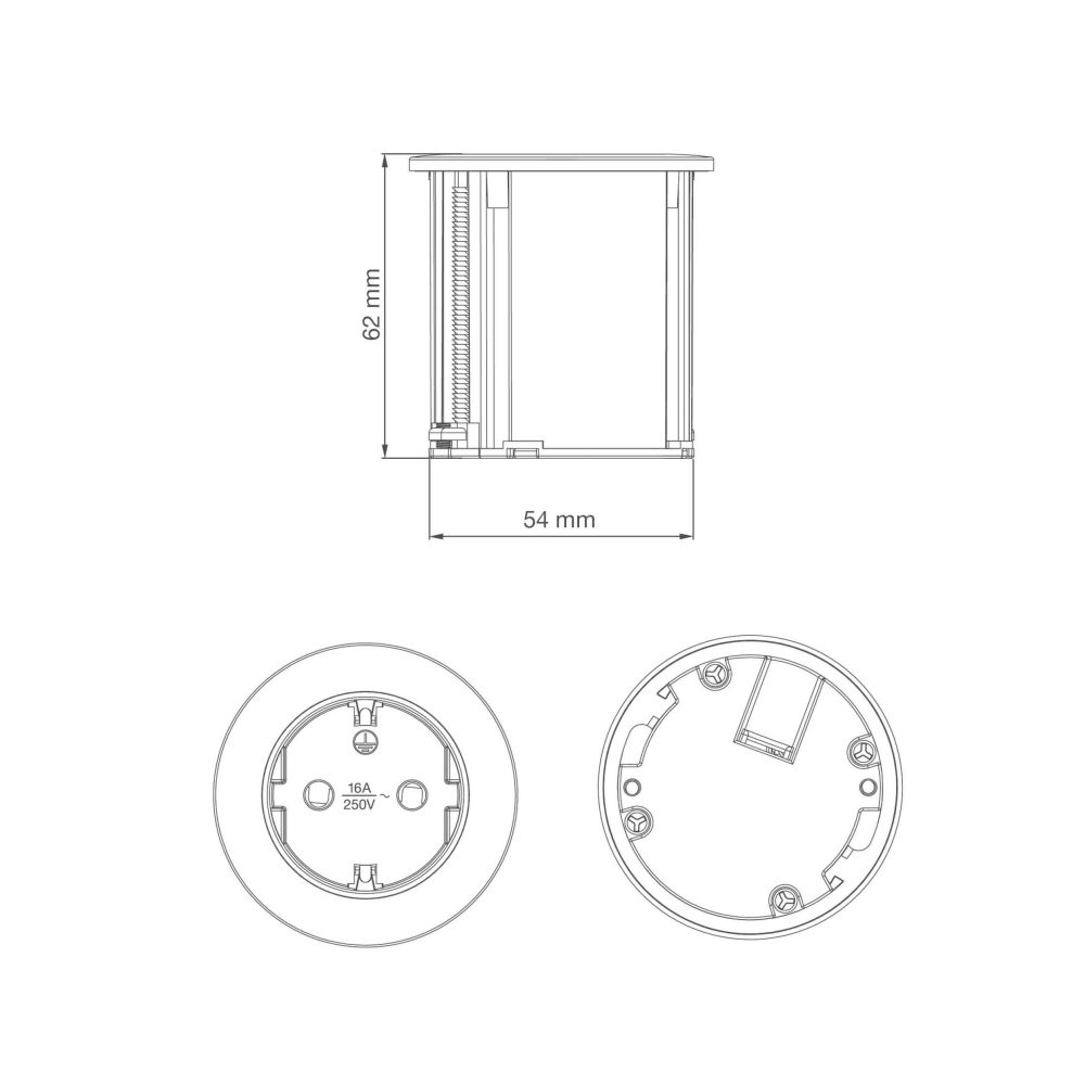 COMMEL ugradbena utičnica 2m 16A bijela 235-111 - Image 3