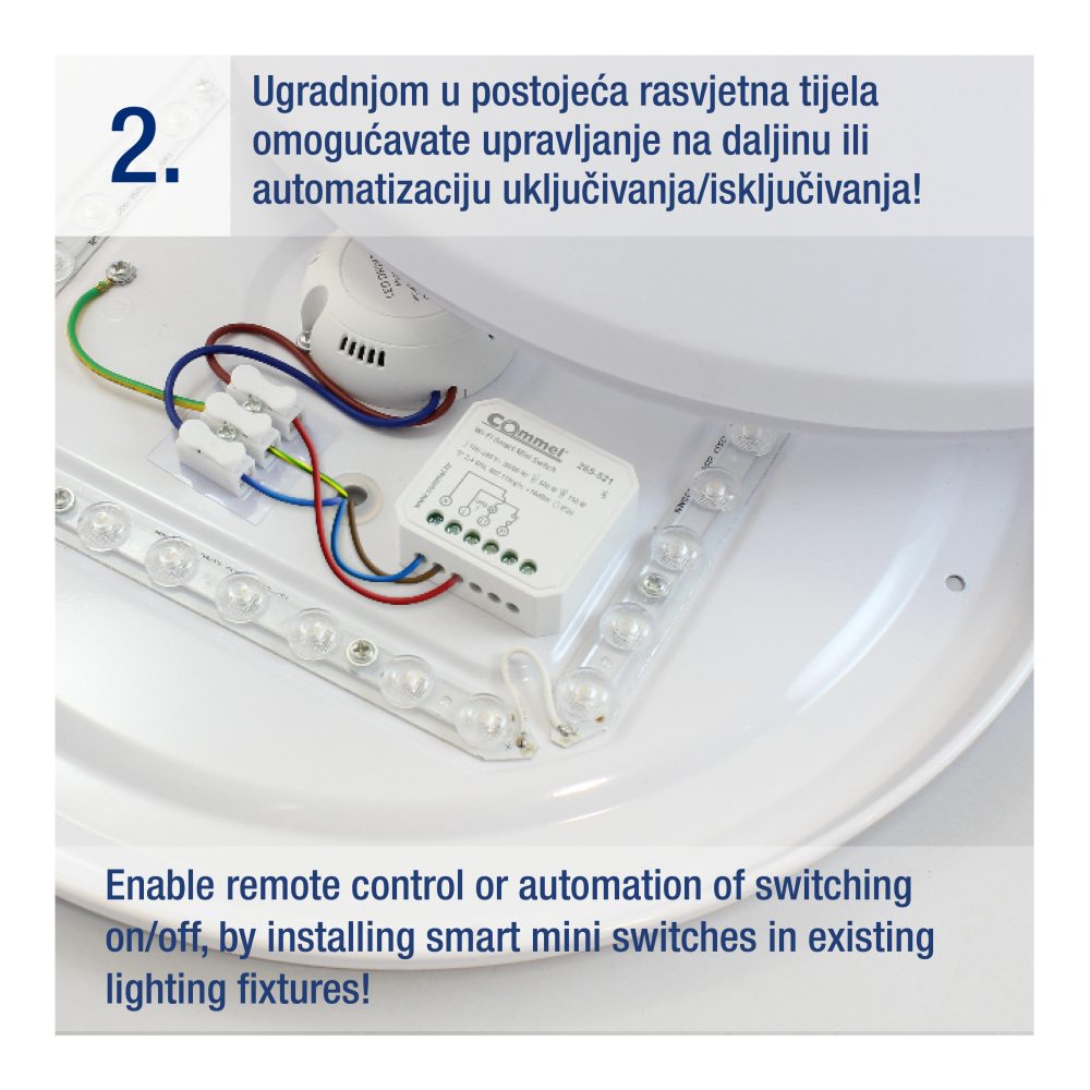 COMMEL mini Wi-Fi switch 5A jednostruki bijeli 265-521 - Image 3