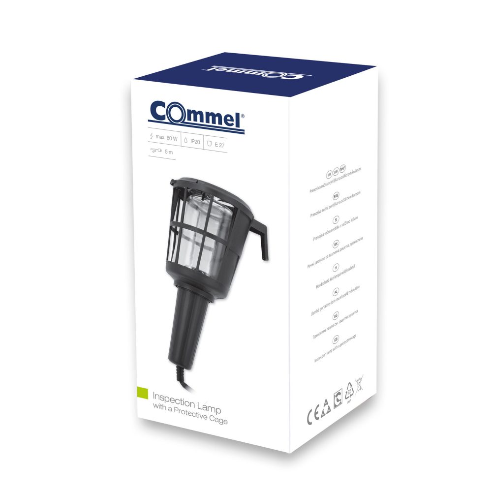 COMMEL prenosiva radna svjetiljka sa zaštitnom košarom 60W 5m crna 0885 - Image 2