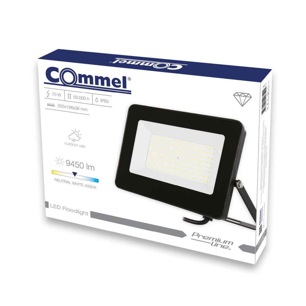 COMMEL LED reflektor Premium 70W 4000K 9450lm crni 306-271 - Image 2