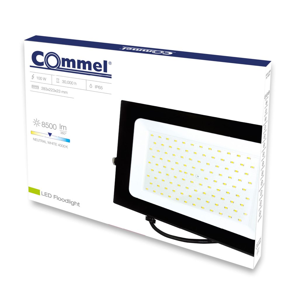 COMMEL LED reflektor 100W 4000K 8500lm crni 306-299 - Image 2