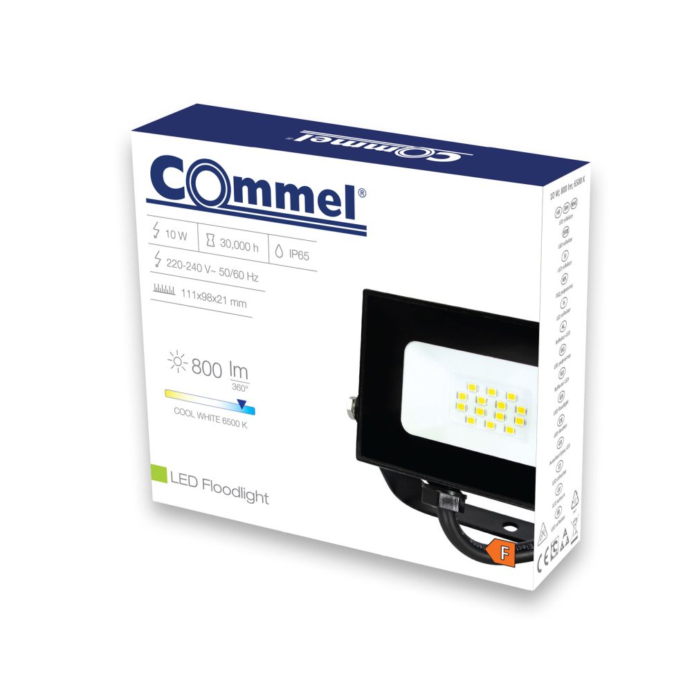 COMMEL LED reflektor 10W 6500K 800lm crni 306-301 - Image 2