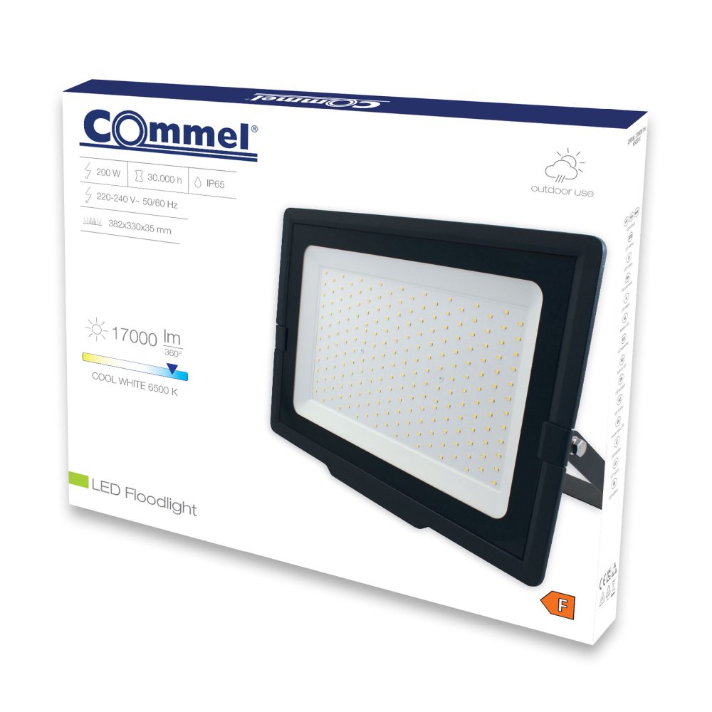 COMMEL LED reflektor 200W 6500K 17000lm crni 306-307 - Image 2