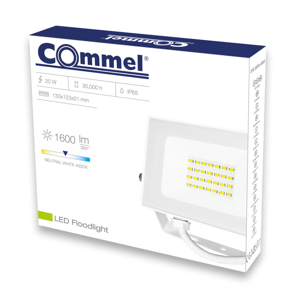 COMMEL LED reflektor 20W 4000K 1600lm detektor pokreta bijeli 307-129 - Image 2