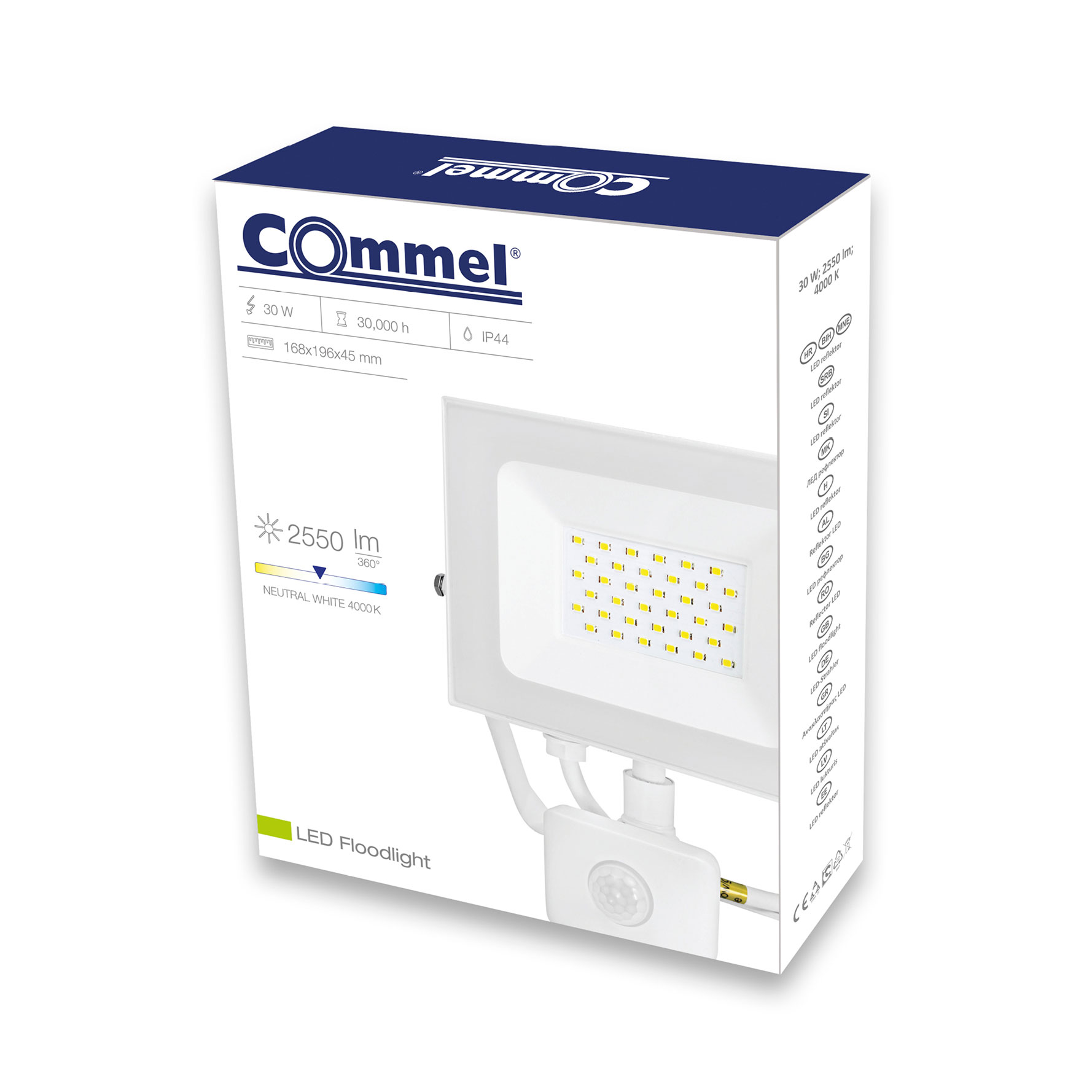 COMMEL LED reflektor 30W 4000K 800lm detektor pokreta bijeli 307-139 - Slika 2