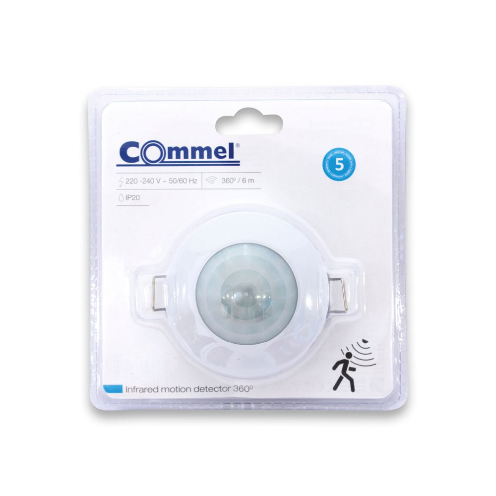 COMMEL infracrveni detektor pokreta 360° 6m ugradni bijeli 311-201 - Image 2