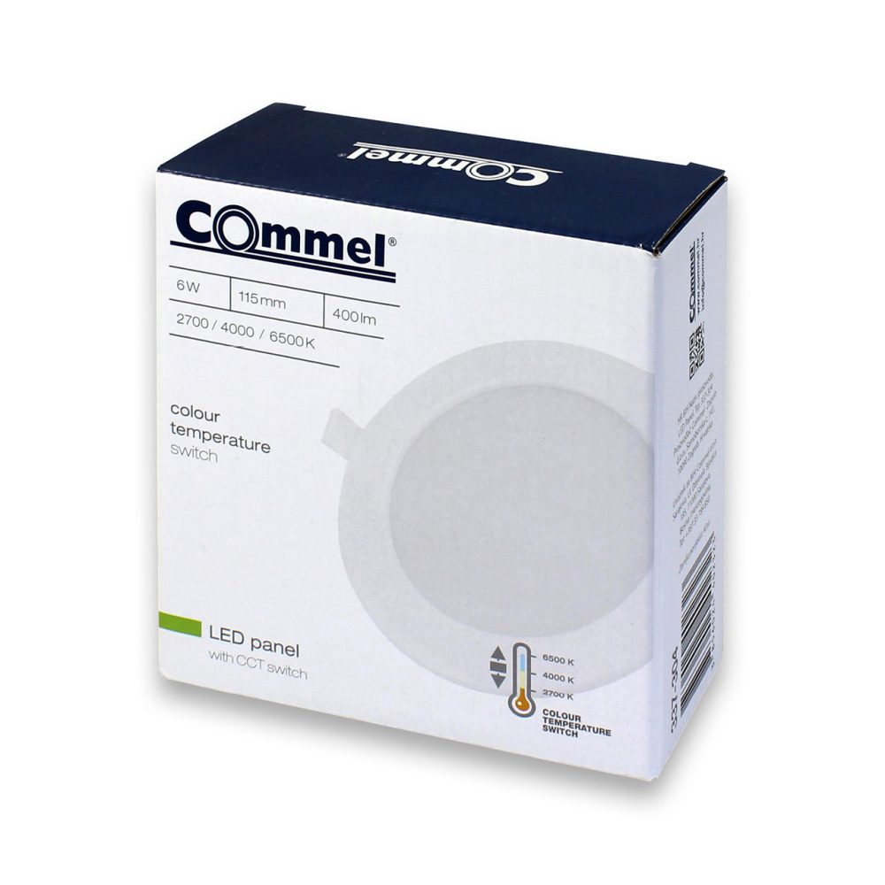 COMMEL LED panel 6W,  2700/4000/6500K, 525lm, sklopka, bijeli 337-304 - Image 2