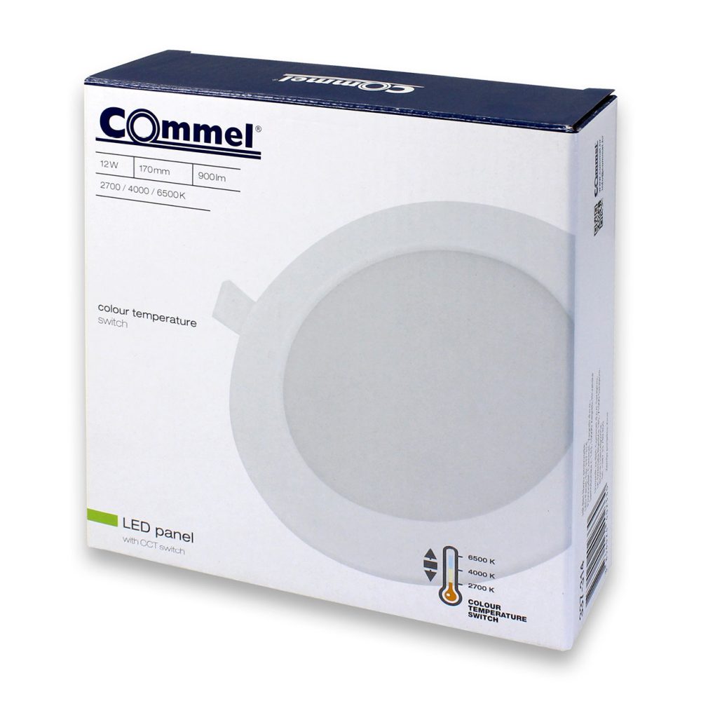 COMMEL LED panel 12W, 2700/4000/6500K, 1190lm, sklopka, bijeli 337-314 - Image 2