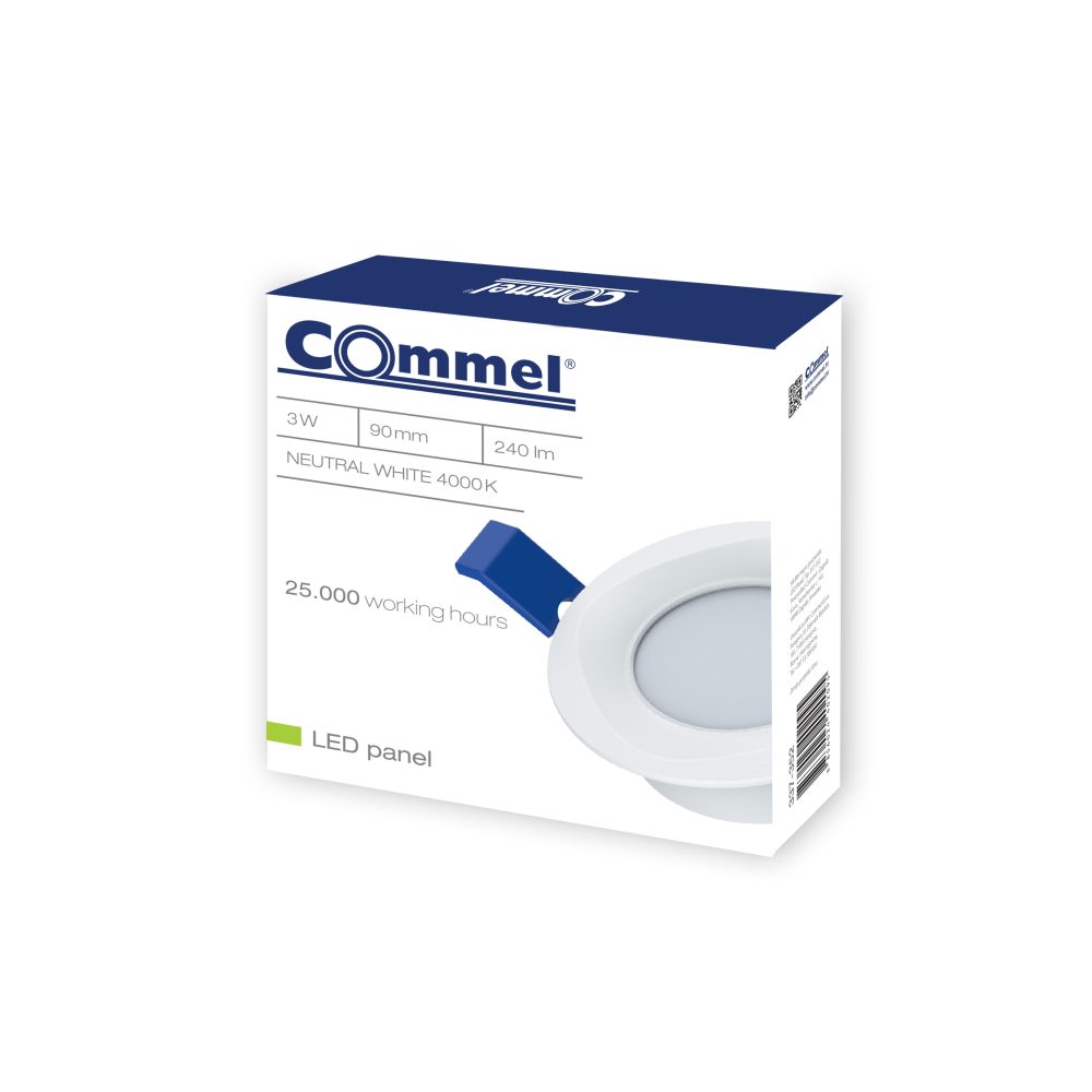 COMMEL LED panel 3W, 4000K, 260lm, bijeli 337-352 - Image 2