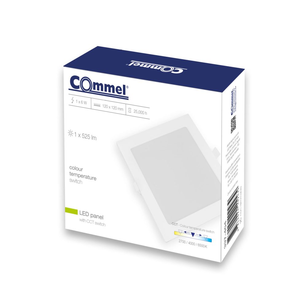 COMMEL LED panel 6W, 2700/4000/6500K, 525lm, sklopka, bijeli 337-404 - Image 2