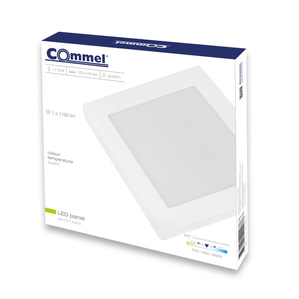 COMMEL LED panel 12W, 2700/4000/6500K, 1190lm, sklopka, bijeli 337-418 - Image 2