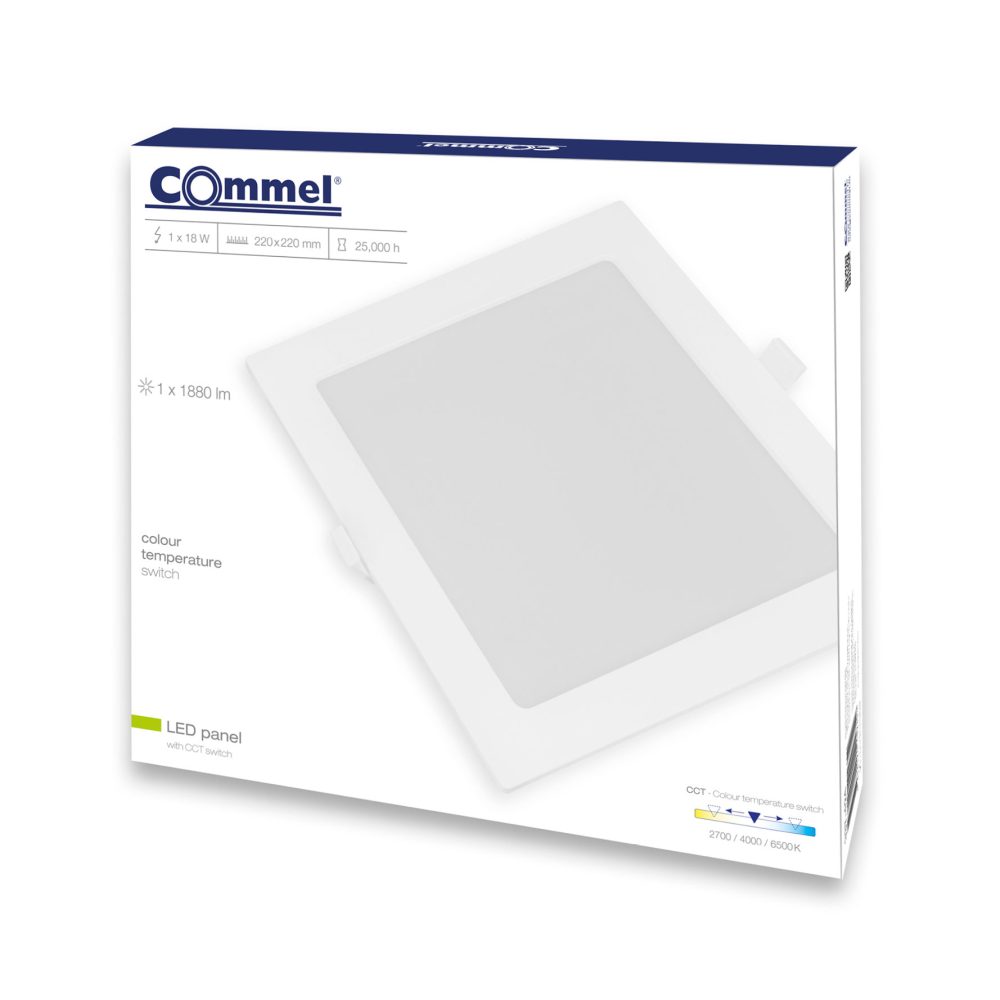 COMMEL LED panel 18W, 2700/4000/6500K, 1880lm, sklopka, bijeli 337-424 - Image 2