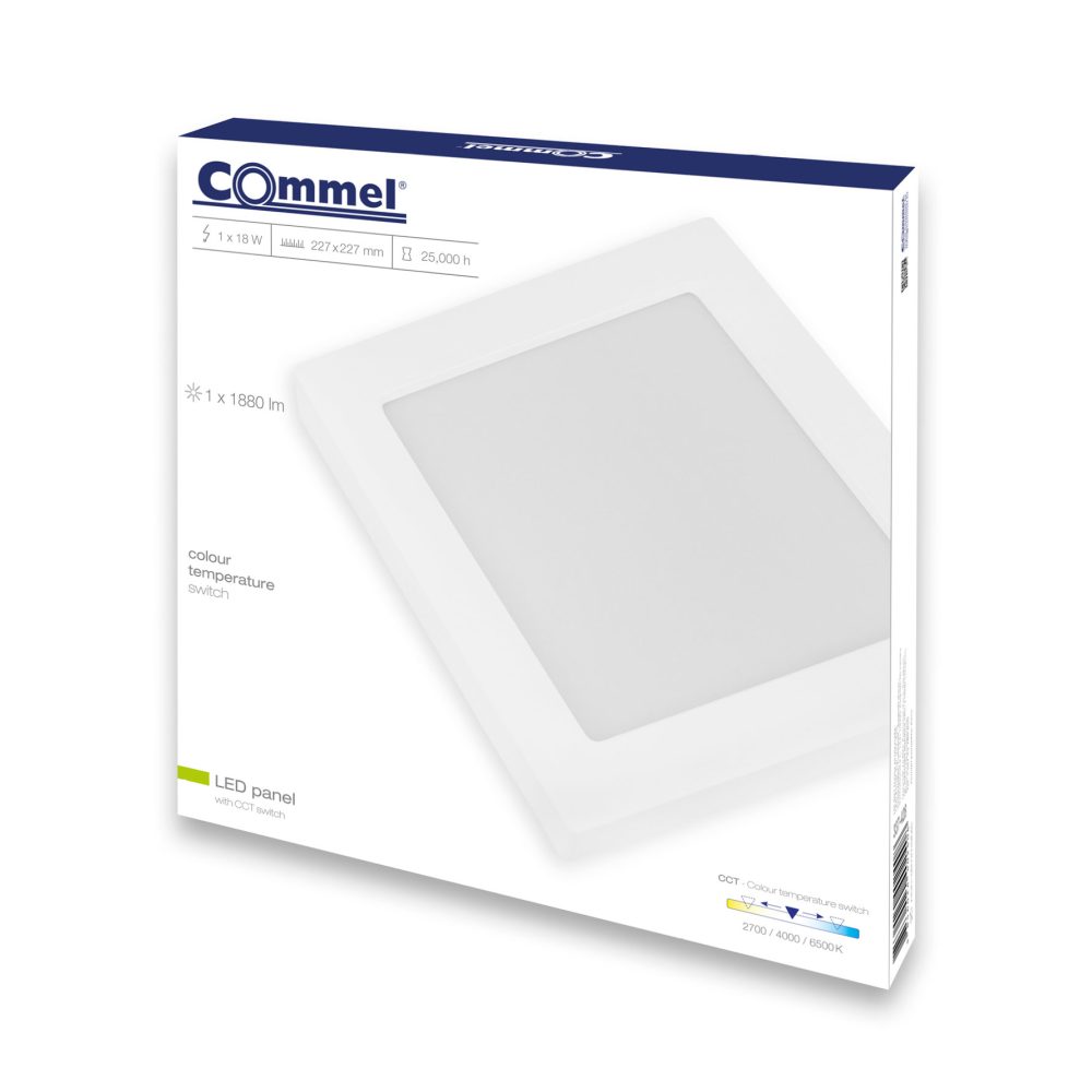 COMMEL LED panel 18W, 2700/4000/6500K, 1880lm, sklopka, bijeli 337-428 - Image 2