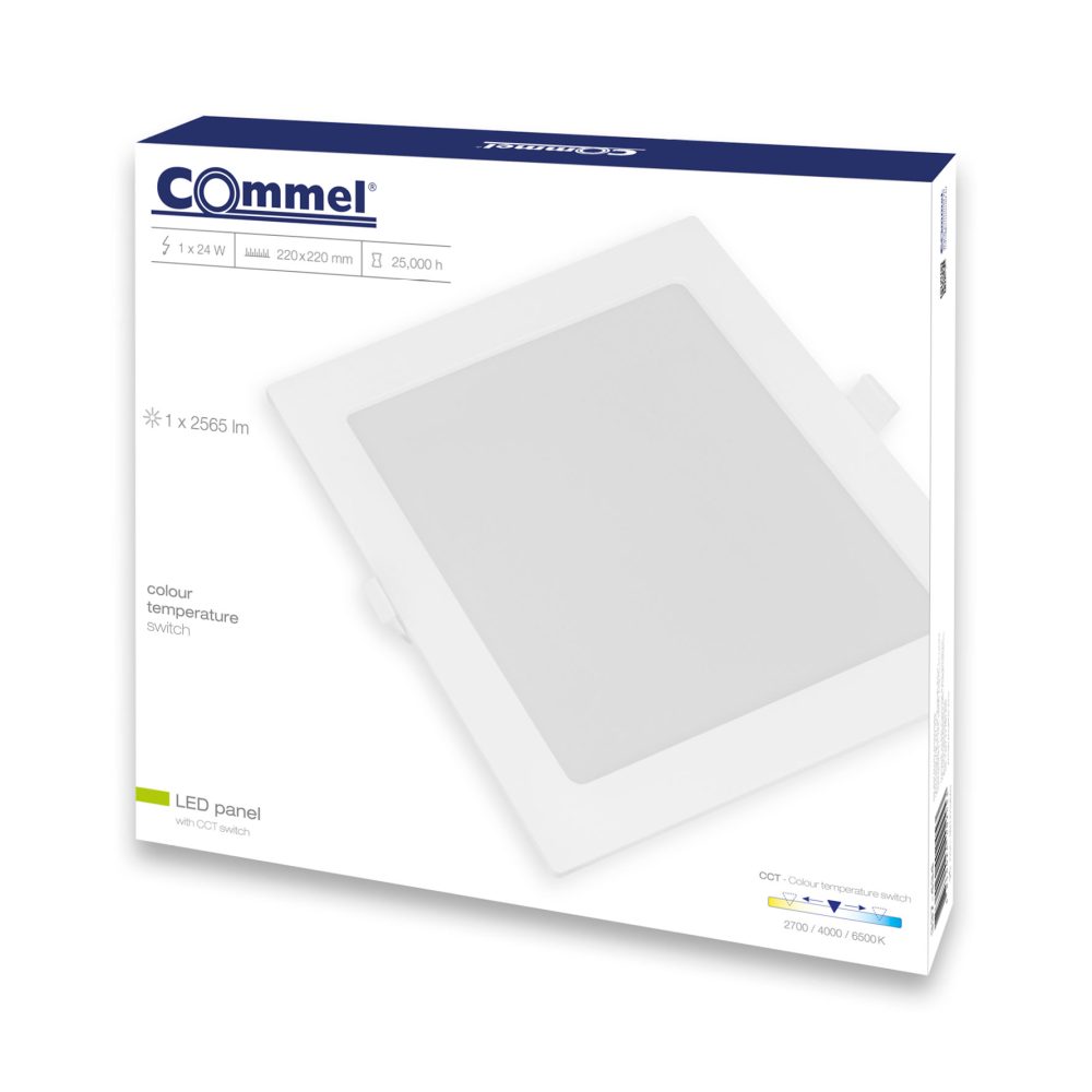 COMMEL LED panel 24W, 2700/4000/6500K, 2565lm, sklopka, bijeli 337-434 - Image 2