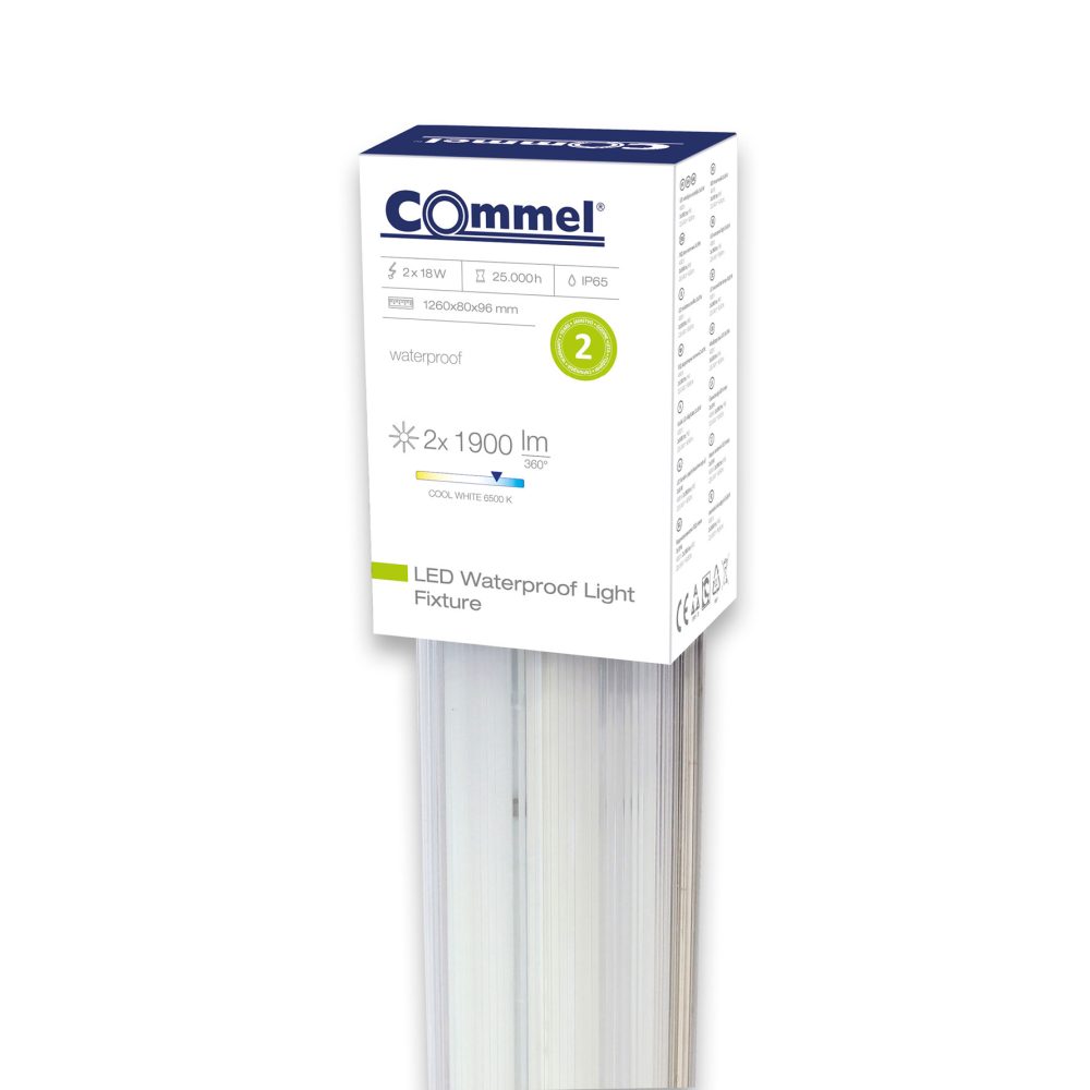 COMMEL LED svjetiljka 2x18W 6500K 2x1900lm bijela 344-618 - Image 2