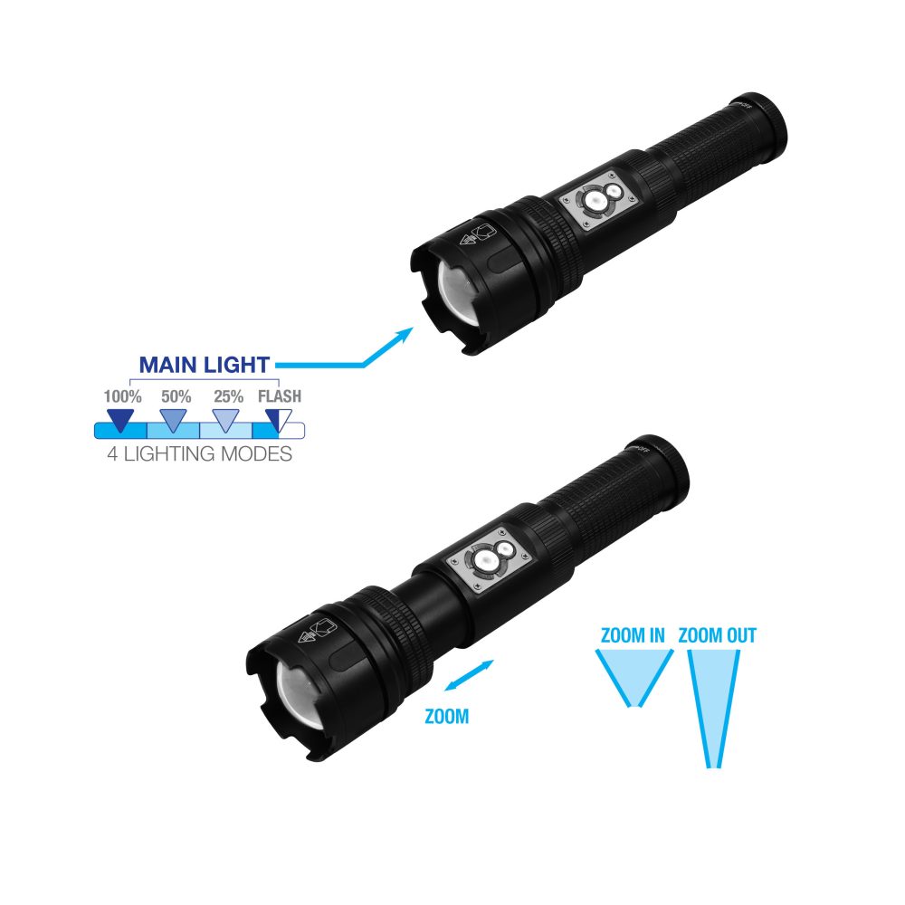 COMMEL LED ručna svjetiljka 10W + kamp lampa 5W 650lm crna 401-018 - Image 2