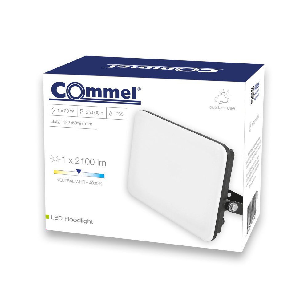 COMMEL LED reflektor 20W 4000K 2100lm crni 306-223 - Image 3