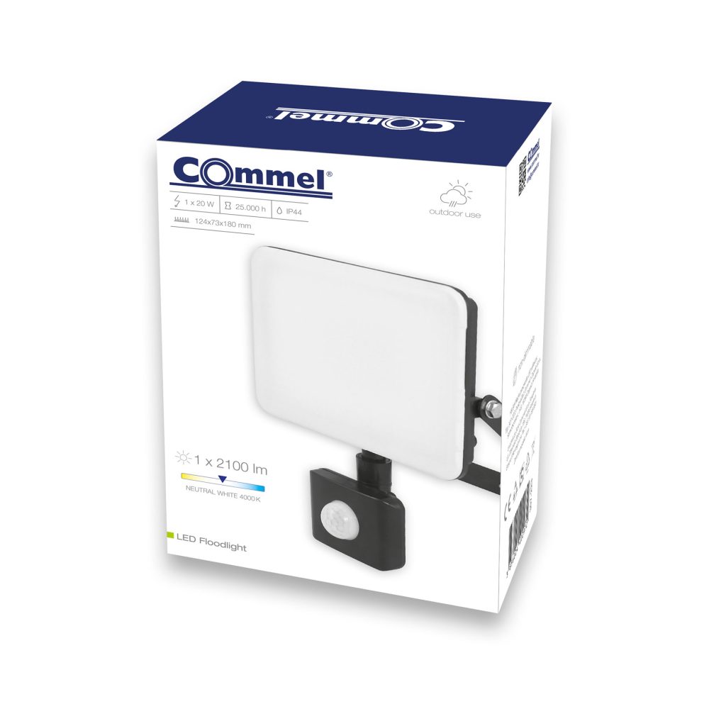 COMMEL LED reflektor 20W 4000K 2100lm detektor pokreta crni 307-223 - Image 3