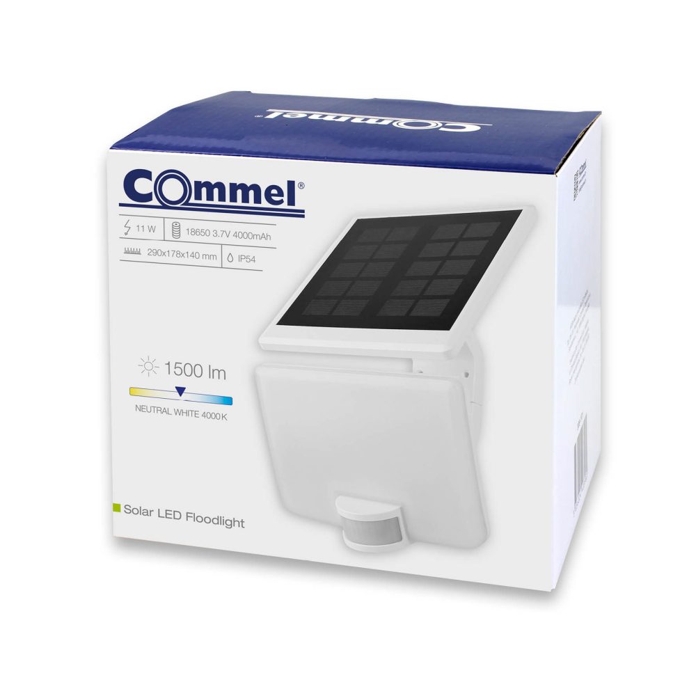 COMMEL LED solarni reflektor 11W 4000K 1500lm detektor pokreta bijeli 309-102 - Image 3
