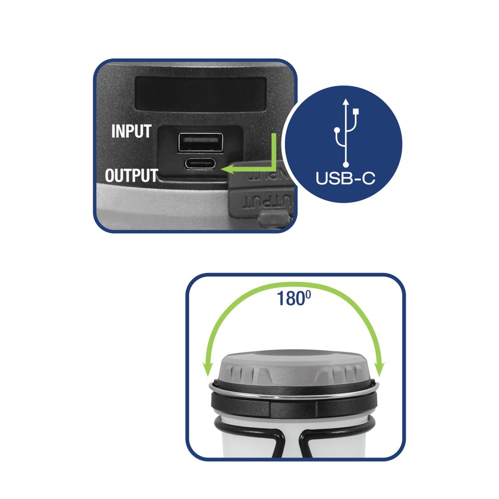 COMMEL LED kamping svjetiljka 10W 580lm crna 401-713 - Image 3