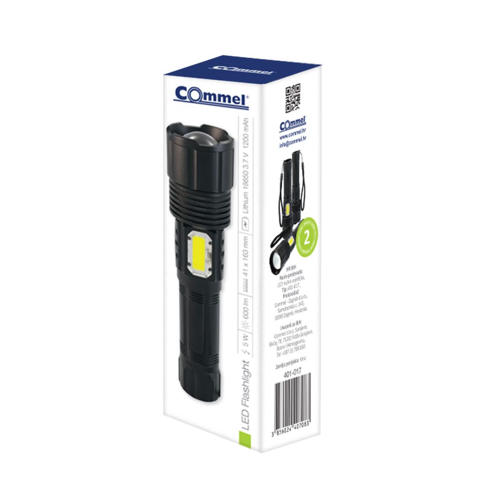 COMMEL LED ručna svjetiljka 5W 600lm crna 401-017 - Image 4