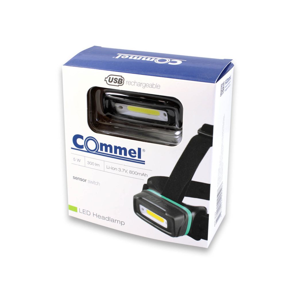 COMMEL LED svjetiljka punjiva naglavna 5W 300lm senzor crna 401-210 - Image 4