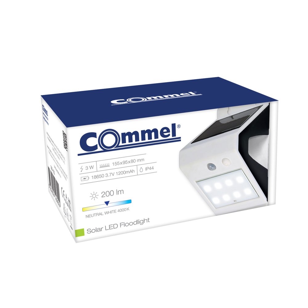 COMMEL LED solarni reflektor 3W 4000K 200lm detektor pokreta bijeli 309-103 - Image 4