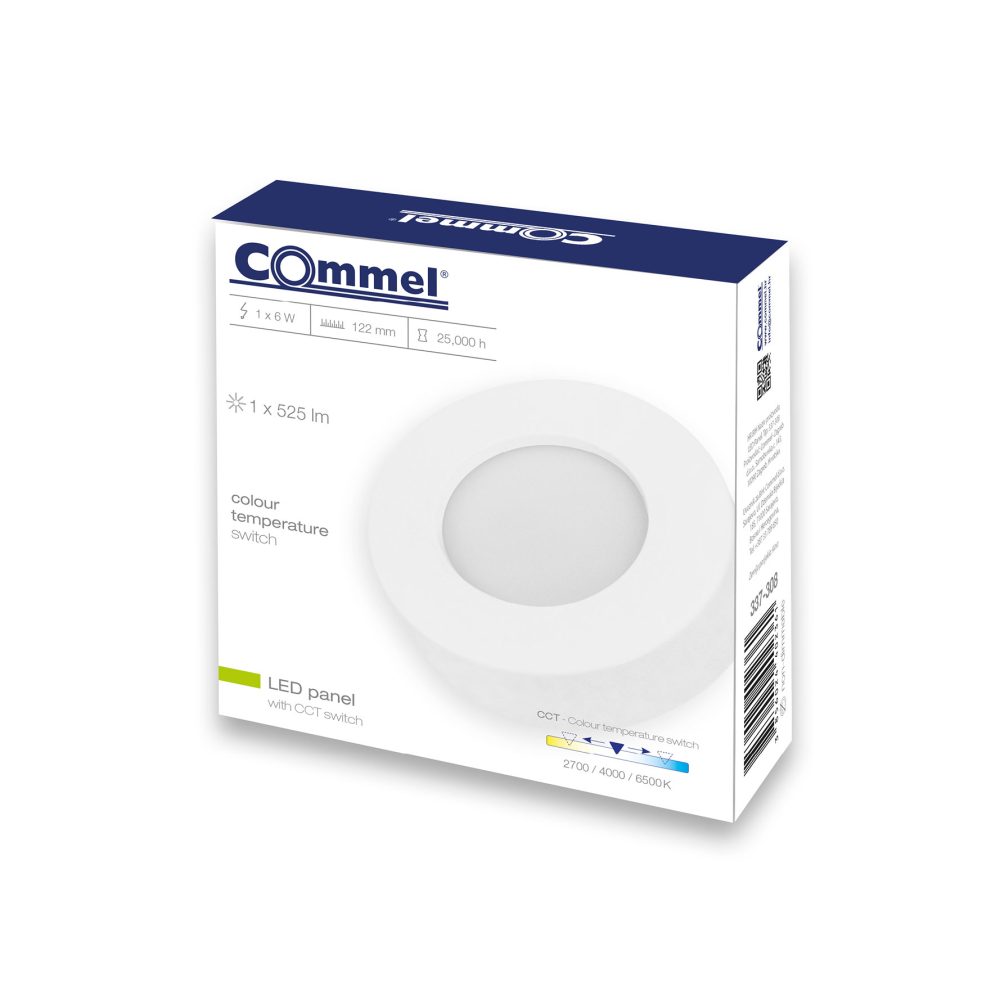 COMMEL LED panel 6W, 2700/4000/6500K, 525lm, sklopka, bijeli 337-308 - Image 2
