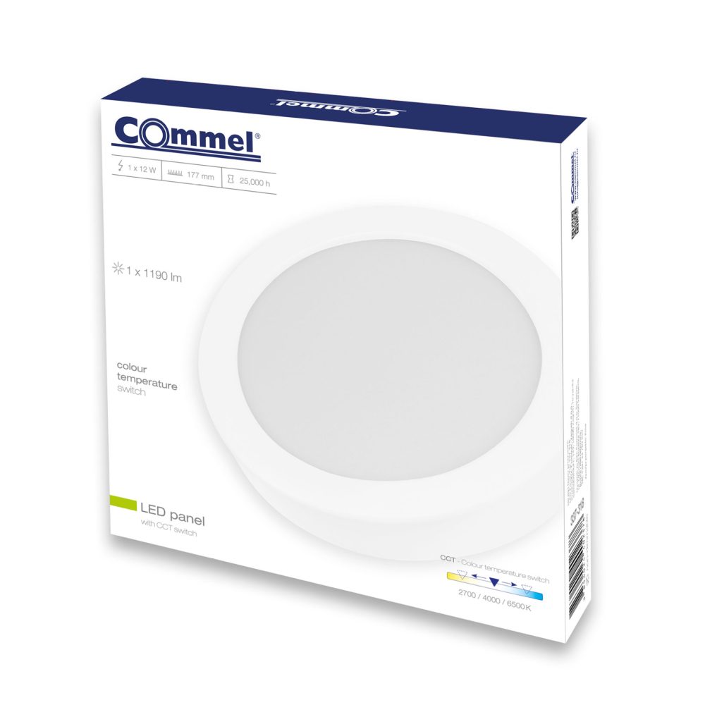 COMMEL LED panel 12W, 2700/4000/6500K, 1190lm, sklopka, bijeli 337-318 - Image 2