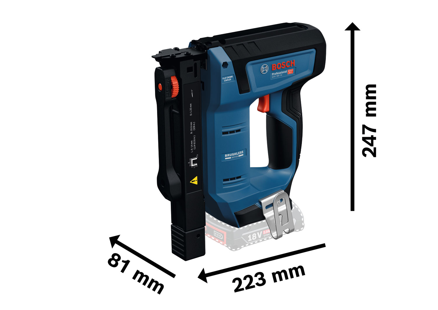 BOSCH aku klamerica GTH 18V-14 18V bez baterije - Slika 2