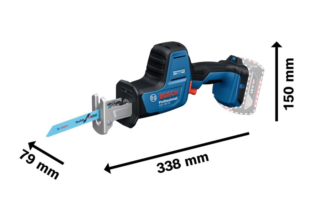 BOSCH aku sabljasta pila GSA 18V-24 18V bez baterije L-Boxx - Image 2