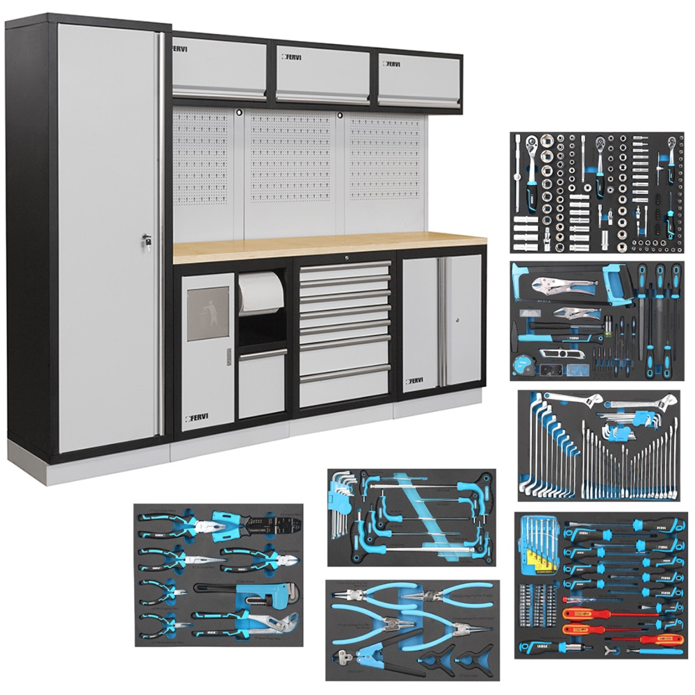 FERVI radionički modularni namještaj s alatom 290 dj. A007G-FRV