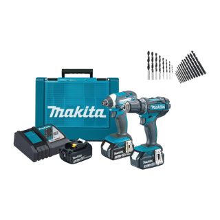 MAKITA aku set DLX2127X1- bušilica-odvijač DDF482 + udarni odvijač DTD152 + set svrdala