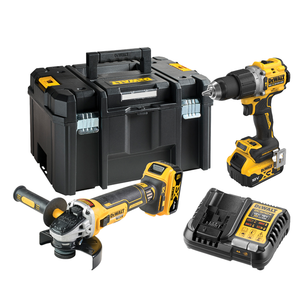 DEWALT aku set DCK2026P2T-QW - aku bušilica DCD805 + aku kutna DCG405 XR 2xAku 18V 5,0Ah kovčeg