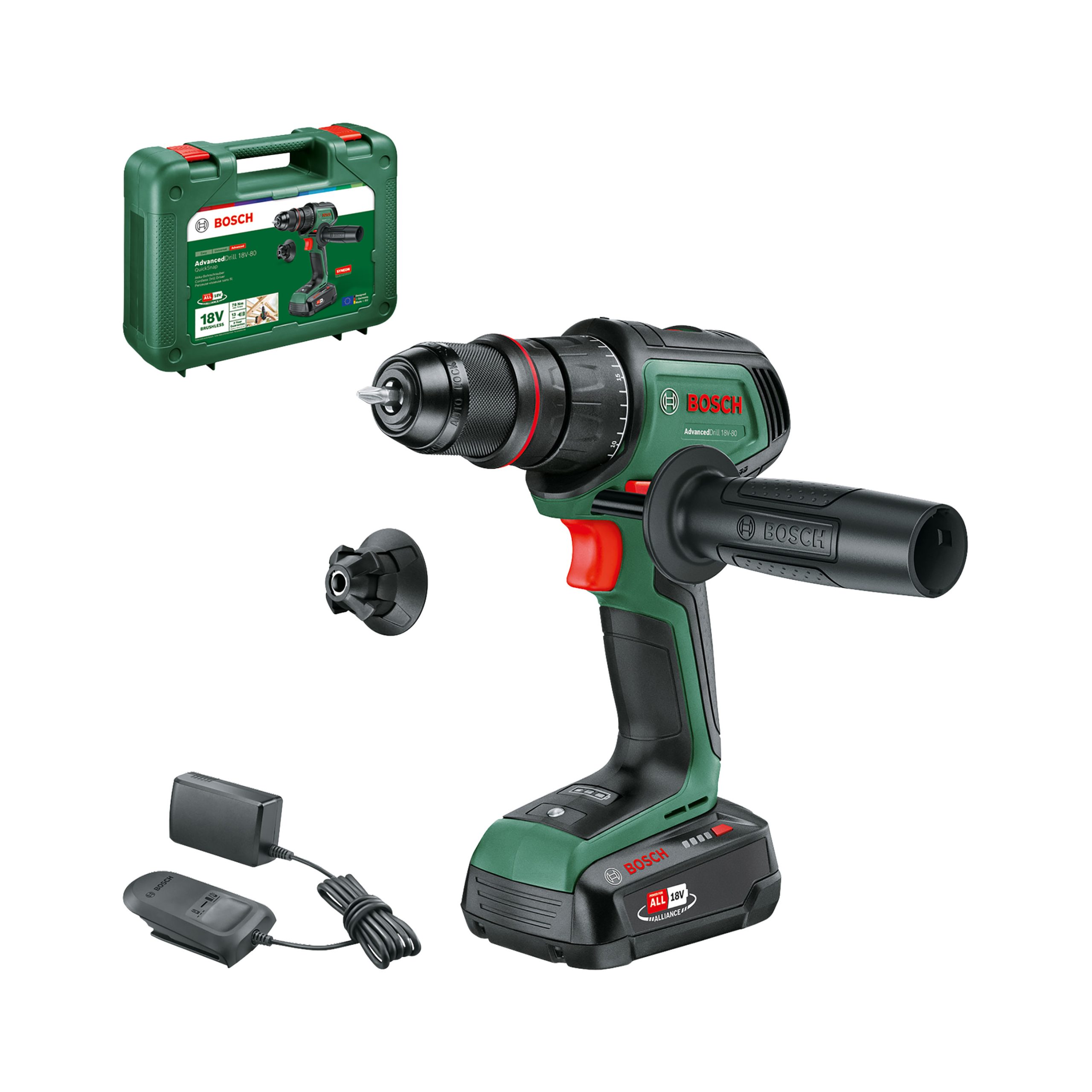 BOSCH aku bušilica-odvijač AdvancedDrill 18V-80 Quicksnap 18V 2,5Ah kovčeg